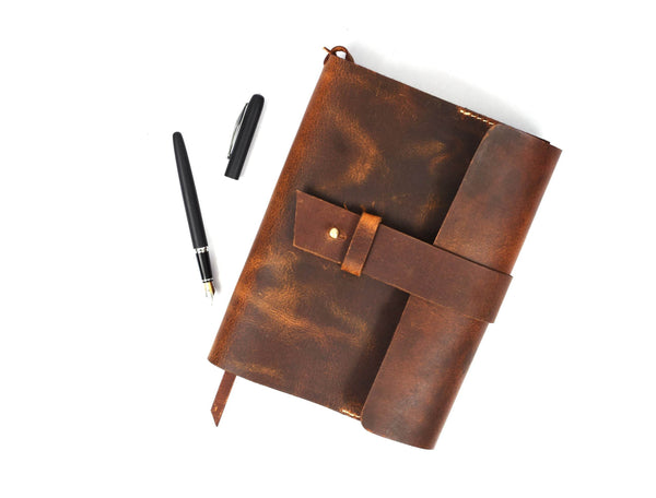 Rustic Leather Journal Notebook – Refillable Diary 5x7 & 6x8 Inches - Aaron Leather Goods