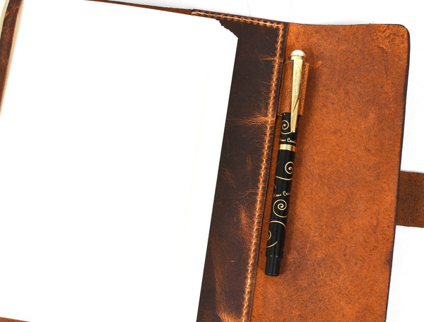 Rustic Leather Journal Notebook – Refillable Diary 5x7 & 6x8 Inches - Aaron Leather Goods