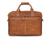 Aaron Leather Goods - Vintage Tan Leather Office Bag - Aaron Leather Goods
