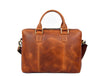 Aaron Leather Goods Full - Grain Leather Office Bag – Sleek Black Laptop Briefcase for Men - Aaron Leather Goods