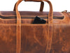 Leather Weekender Bag - light brown - Aaron Leather Goods