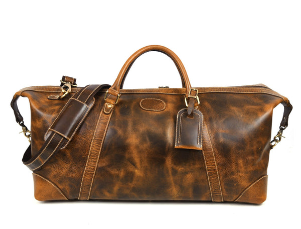 Vintage Leather Duffle Bag – LH - TB - 161 - Aaron Leather Goods