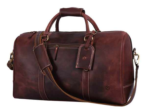 Premium Buffalo Leather Travel Weekender Bag - Aaron Leather Goods