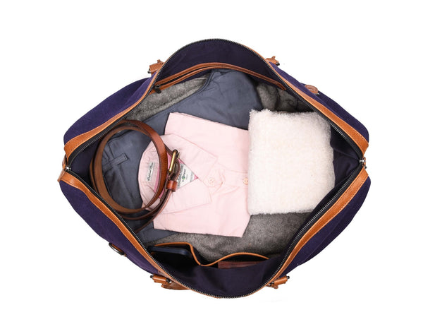 Canvas & Leather Duffle Bag – Weekend Travel Companion - Aaron Leather Goods