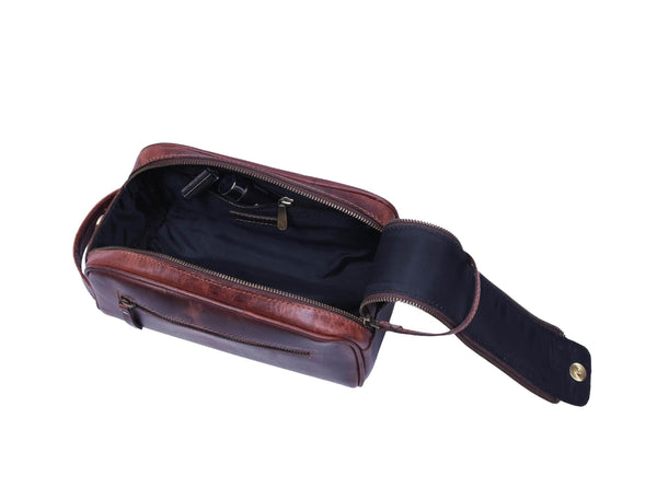 Premium Leather Toiletry Bag – Durable & Stylish DOPP Kit - Aaron Leather Goods