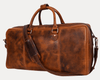 Algiers Leather Duffle Bag 18" - Caramel Brown - Aaron Leather Goods