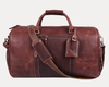 Arezzo Leather Overnight Bag - Walnut Brown - Aaron Leather Goods