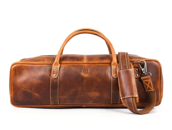 Tuscania Leather Knife Bag - Caramel Brown - Aaron Leather Goods