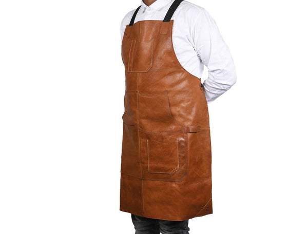 Manresa Leather Apron - Caramel Brown - Aaron Leather Goods