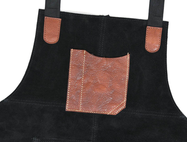 Serena Suede Apron - Raven Black - Aaron Leather Goods