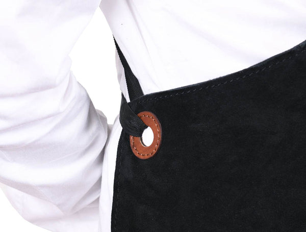 Serena Suede Apron - Raven Black - Aaron Leather Goods