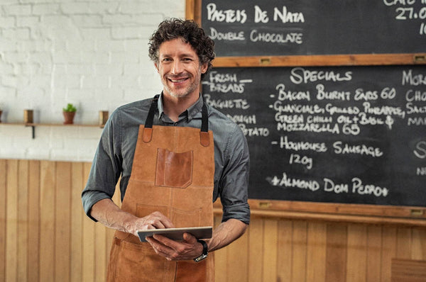 Serena Suede Apron - Tawny Brown - Aaron Leather Goods