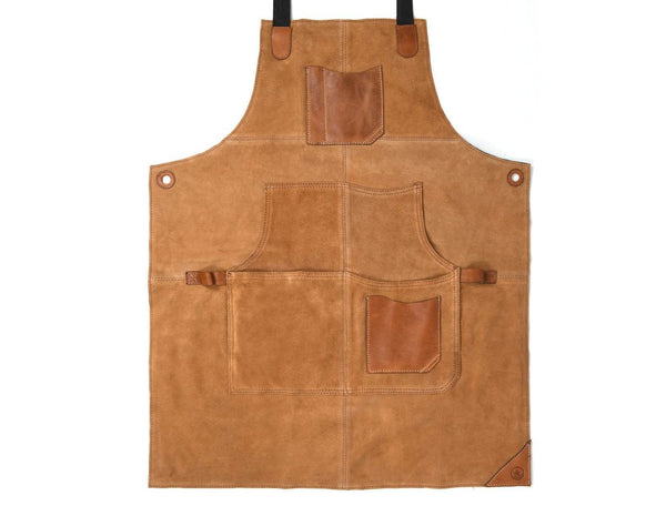 Serena Suede Apron - Tawny Brown - Aaron Leather Goods