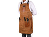 Serena Suede Apron - Tawny Brown - Aaron Leather Goods
