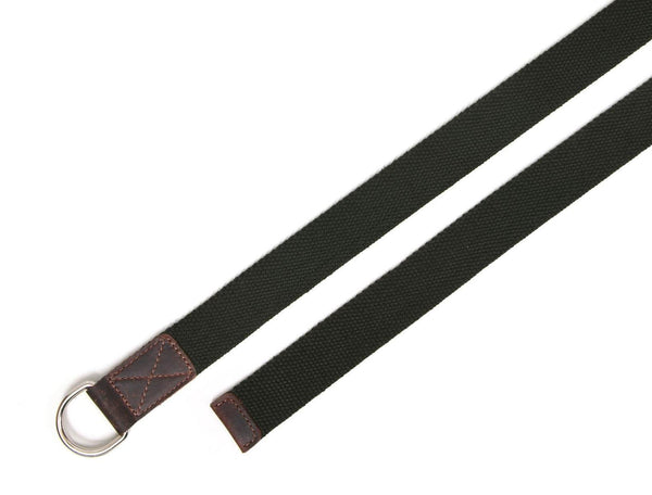 Paso Canvas Belt with D - ring - Green - Aaron Leather Goods
