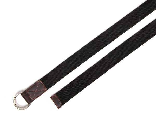 Paso Canvas Belt with D - ring - Black - Aaron Leather Goods