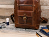 Sagunto Leather Backpack - Walnut Brown - Aaron Leather Goods