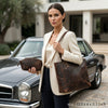 Charlotte Travel Tote Bag Combo - Walnut Brown - Aaron Leather Goods Inc