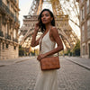 Cieza Sling Bag - Caramel Brown ( Upcycled Leather ) - Aaron Leather Goods Inc