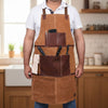 Florence Suede Apron - Chestnut - Aaron Leather Goods