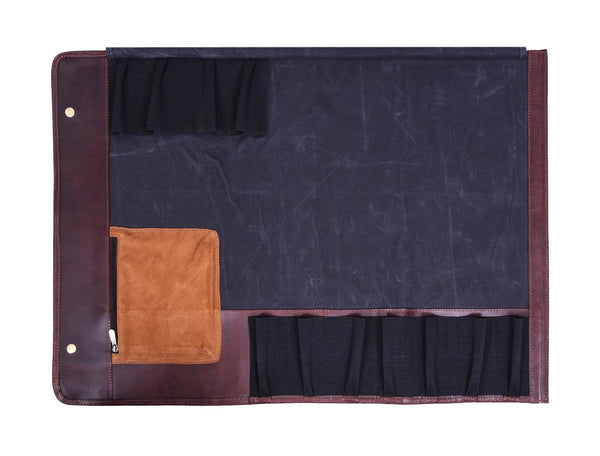 Vendome Canvas Knife Roll & Bag Combo - Grey - Aaron Leather Goods