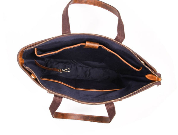 Brittany Travel Tote Bag – Caramel Brown - Aaron Leather Goods