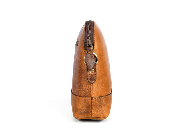 Requena Leather Crossbody Bag - Caramel Brown - Aaron Leather Goods