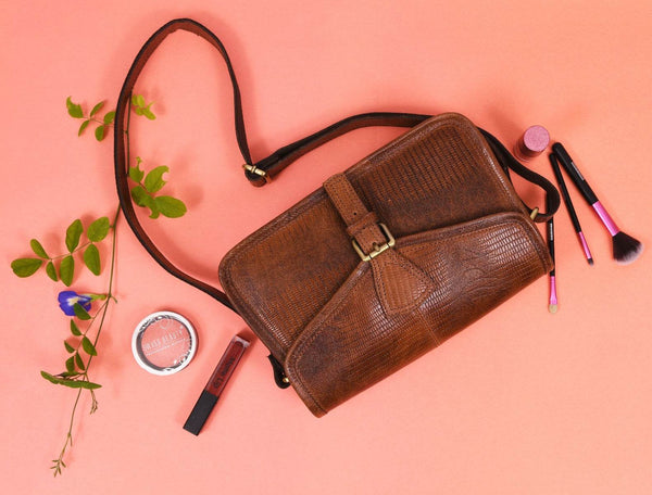 Ourense Leather Crossbody Bag - Gingerbread - Aaron Leather Goods