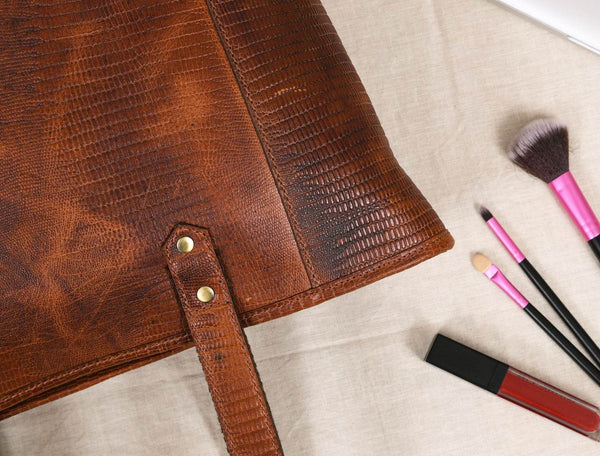 Mieres Travel Tote Bag Combo – Gingerbread - Aaron Leather Goods