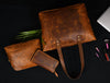 Mieres Travel Tote Bag Combo – Caramel Brown - Aaron Leather Goods