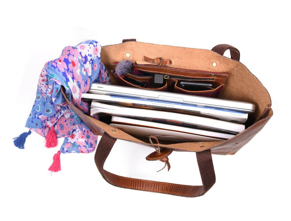 Melilla Travel Tote Bag – Gingerbread - Aaron Leather Goods
