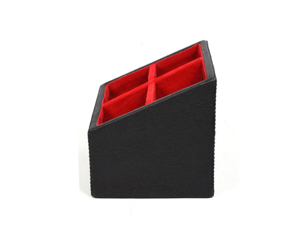 Esagono Leather Desk Organizer - Raven Black - Aaron Leather Goods
