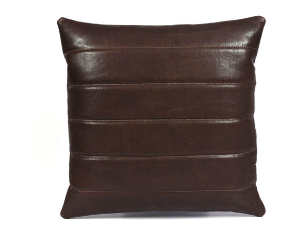 Baltimore Leather Pillow Cover - Walnut Brown - Aaron Leather Goods