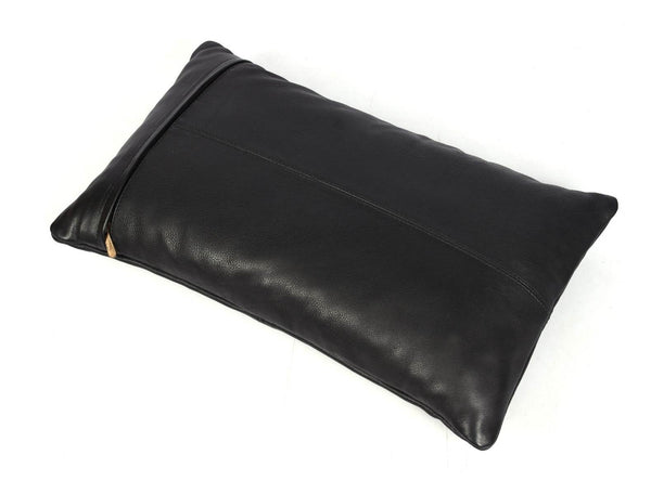 Arizona Leather Pillow Cover - Raven Black - Aaron Leather Goods