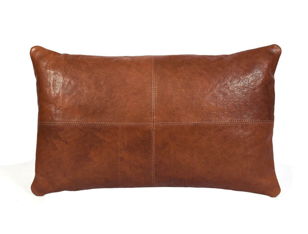 Arizona Leather Pillow Cover - Brown - Aaron Leather Goods