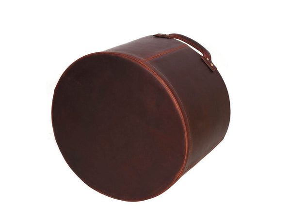 Jolanda Leather Wastebasket - Walnut Brown - Aaron Leather Goods