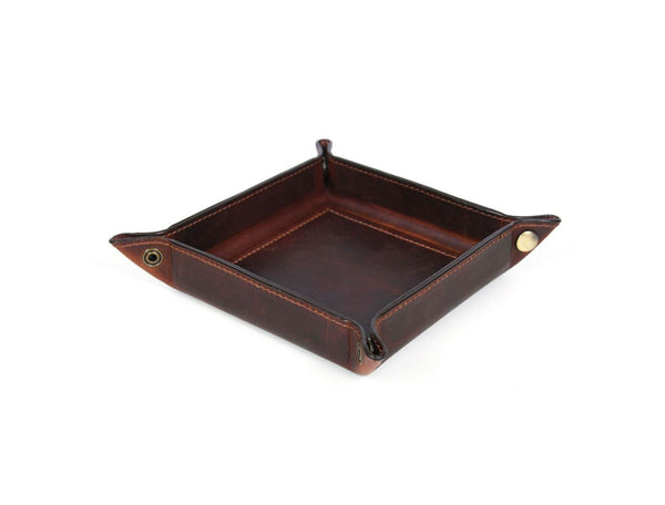 Ramage Leather Valet Tray - Walnut Brown - Aaron Leather Goods