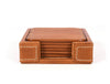 Musa Leather Coaster – Caramel Brown - Aaron Leather Goods