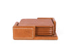 Olimpia Leather Coaster – Caramel Brown - Aaron Leather Goods