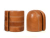 Glam Leather Bookend – Caramel Brown - Aaron Leather Goods