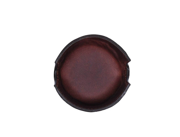 Cannes Leather Coaster - Walnut Brown - Aaron Leather Goods
