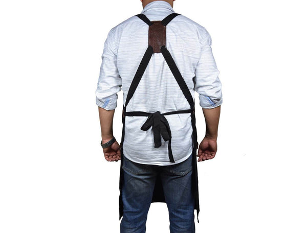 Turin Waxed Canvas Apron - Raven Black - Aaron Leather Goods