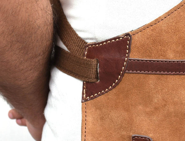 Florence Suede Apron - Chestnut - Aaron Leather Goods
