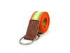 Enova Canvas Belt with D - ring - Orange - Green - Aaron Leather Goods