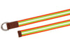 Enova Canvas Belt with D - ring - Orange - Green - Aaron Leather Goods
