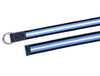 Enova Canvas Belt with D - ring - white - blue - Aaron Leather Goods