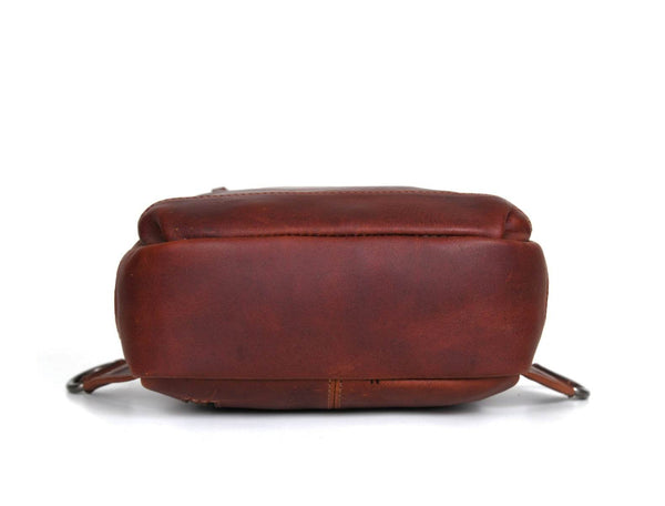 Alvin Leather Backpack - Dark Brown - Aaron Leather Goods