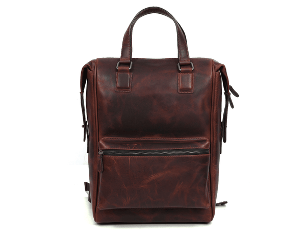 Oakland Leather Backpack - Walnut Brown - Aaron Leather Goods