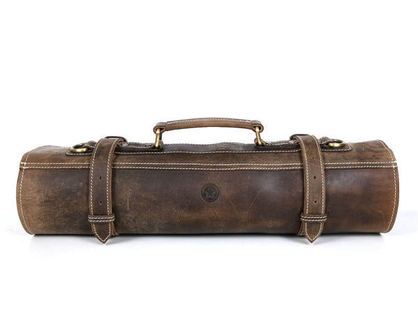 Tuscania Leather Knife Roll - Cedar - Aaron Leather Goods