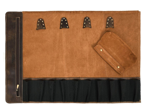Tuscania Leather Knife Roll - Cedar - Aaron Leather Goods